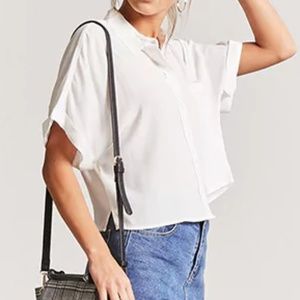 FOREVER 21 - NEVER WORN Crepe Cuffed Short-Sleeve